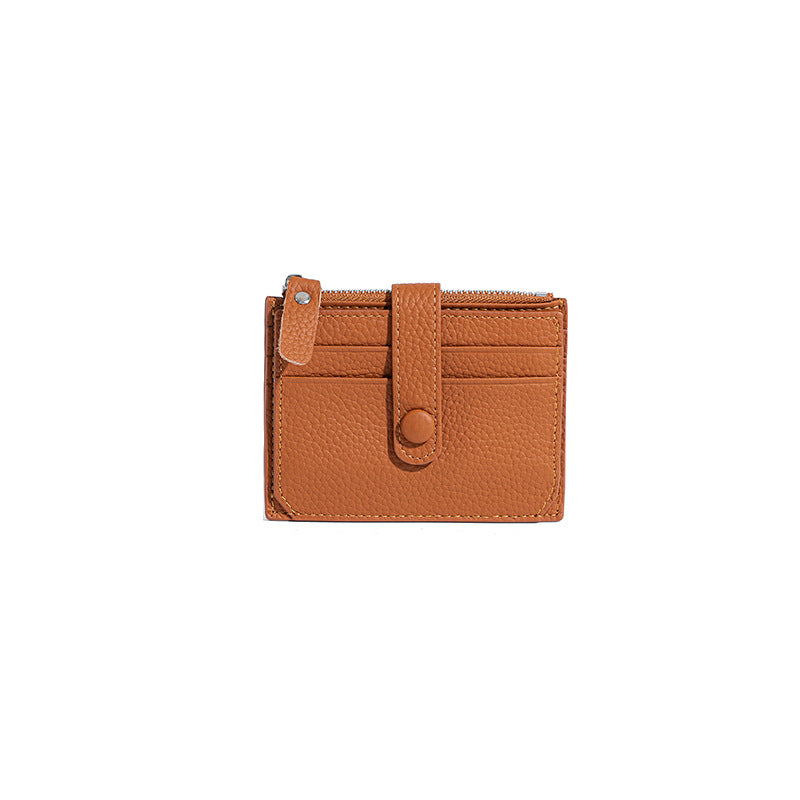 Wholesale Genuine leather ultra-thin card holder zipper coin purse